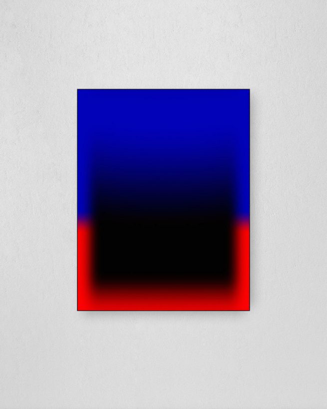 Balanced gradients, completed in 2020, Chromaluxe print on a 70 x 90 cm aluminum plate with aluminum floater frame.